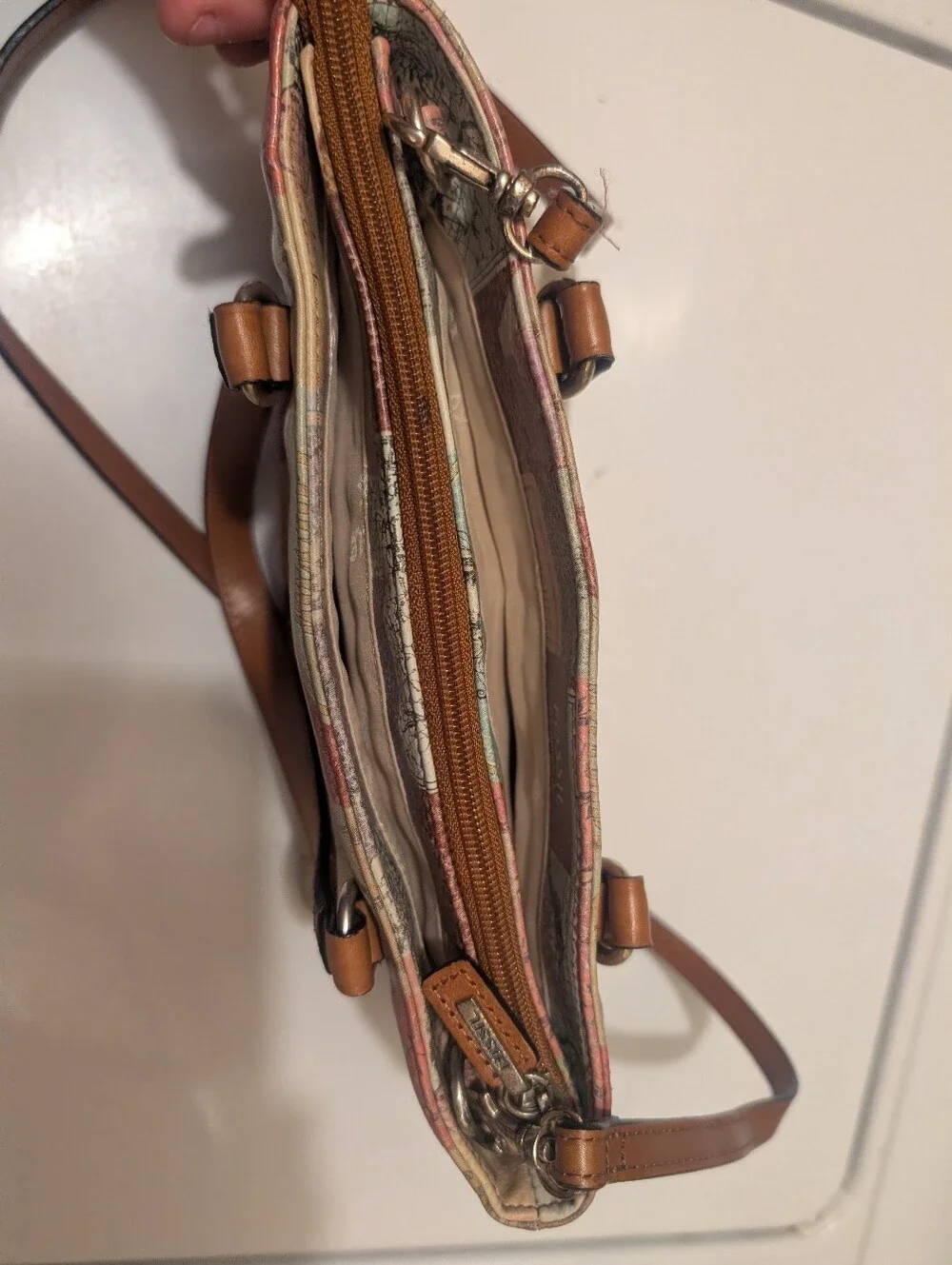 Vintage Fossil NWT Coronado Boho Leather Multicolor Floral Two Strap Purse